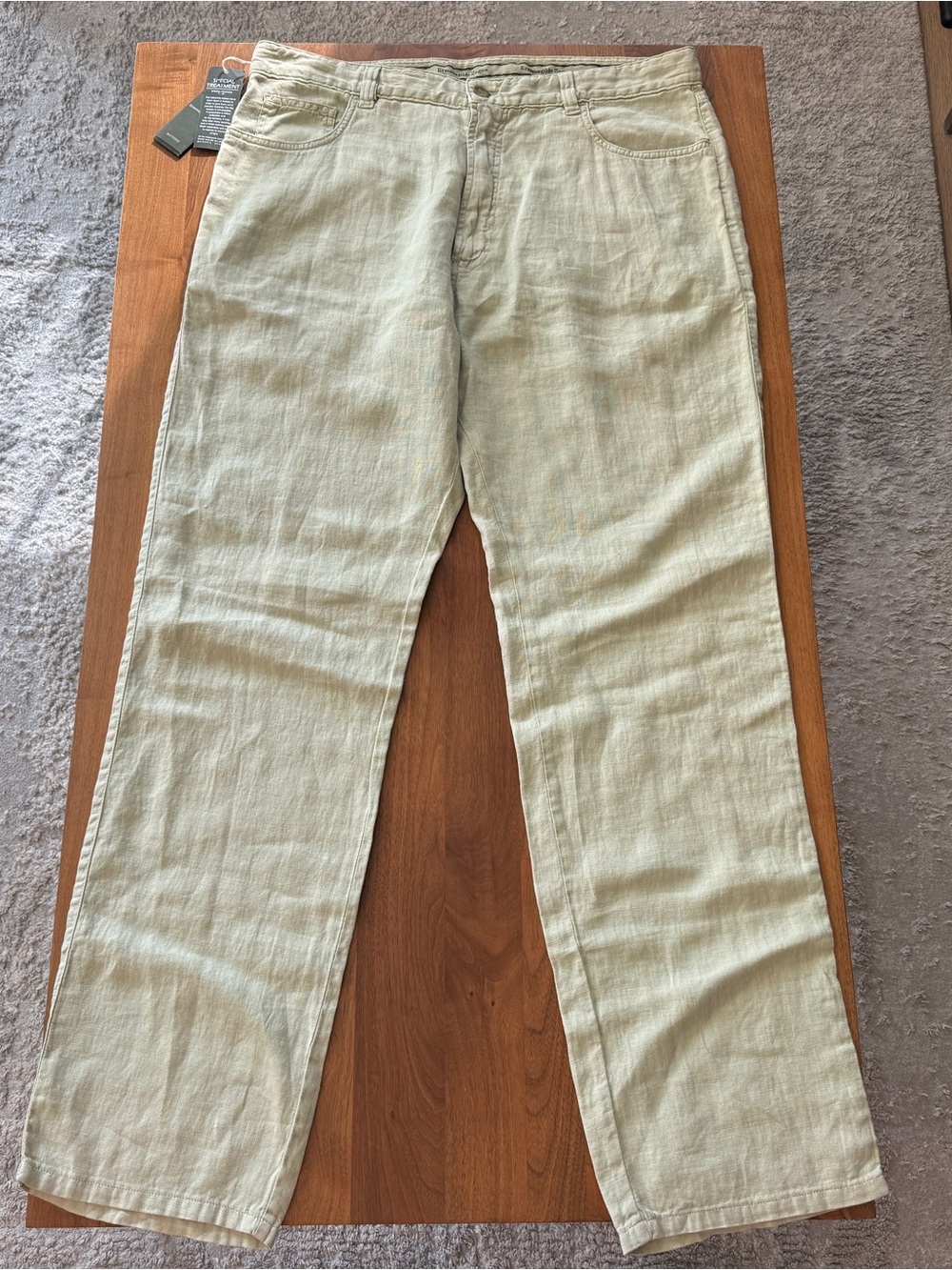 Ermenegildo Zegna Men’s 100% Linen Pants Sage Green Size 40 NWT